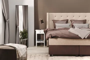 Cuba Sängpaket 105x200 med Två Bruna Kuddar - (+Fler val) Beige/Brun - Products - Möbler - Säng - Kontinentalsäng