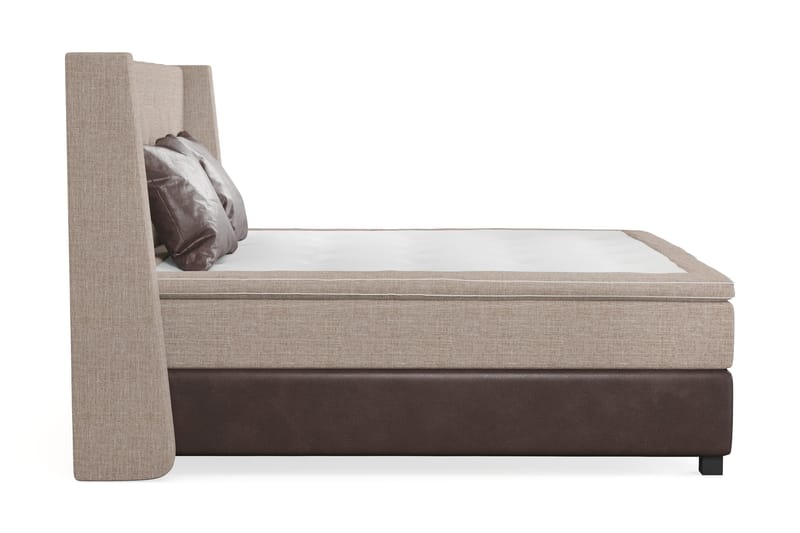 Cuba Sängpaket 210x210 med Två Bruna Kuddar - (+Fler val) Beige/Brun - Products - Möbler - Säng - Kontinentalsäng