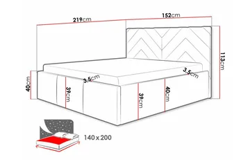 Derry Sängram 140x200 cm - Products - Möbler - Säng - Sängram & sängstomme