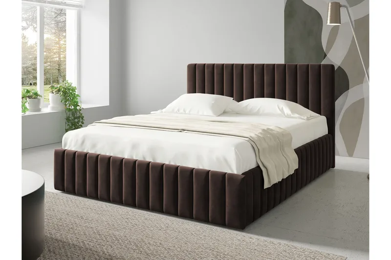 Desio Förvaringssäng 160x200 cm, Brun