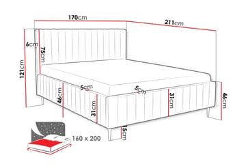 Desio Förvaringssäng 160x200 cm - Gul - Products - Möbler - Säng - Säng med förvaring