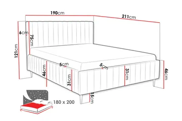 Desio Förvaringssäng 180x200 cm - Blå - Products - Möbler - Säng - Säng med förvaring