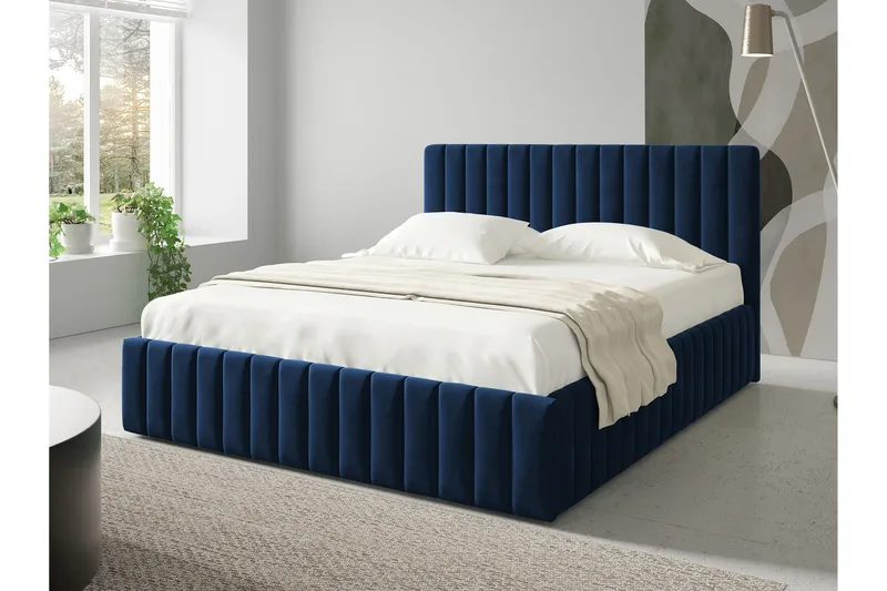 Desio Förvaringssäng 180x200 cm, Blå