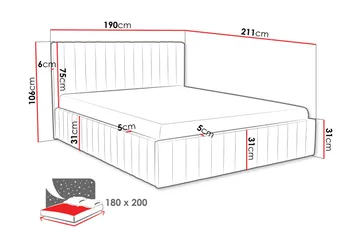 Desio Förvaringssäng 180x200 cm - Rosa - Products - Möbler - Säng - Säng med förvaring