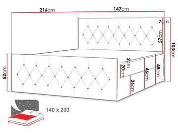 Jitendra Sängpaket Kontinentalsäng 140x200 cm med Förvaring - Brun - Products - Möbler - S äng - Komplett sängpaket