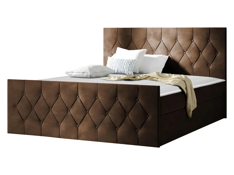 Jitendra Sängpaket Kontinentalsäng 160x200 cm med Förvaring, Brun