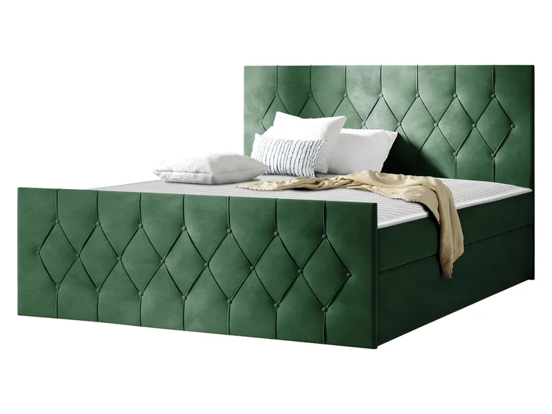 Jitendra Sängpaket Kontinentalsäng 160x200 cm med Förvaring, Grön