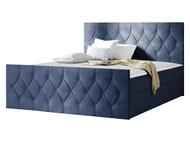 Jitendra Sängpaket Kontinentalsäng 200x200 cm med Förvaring, Blå