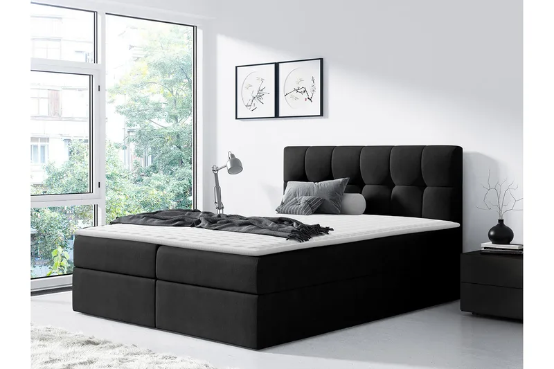 Kramvik Kontinentalsäng 160x200 - Svart - Products - Möbler - Säng - Säng med förvaring