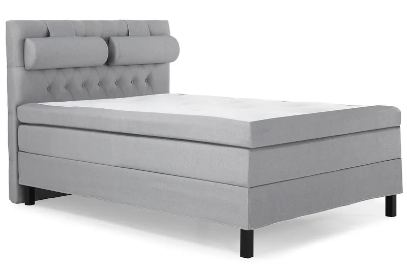 Lucky Komplett Sängpaket 140x200 Polyeter Diamant Sänggavel - Nackkudde Stor Mellangrå - Products - Möbler - Säng - Kontinentalsäng
