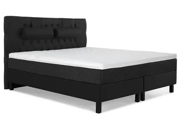 Lucky Komplett Sängpaket 160x200 Skum Diamant - Nackkudde Stor Svart/Grå/PU - Products - Möbler - Säng - Kontinentalsäng