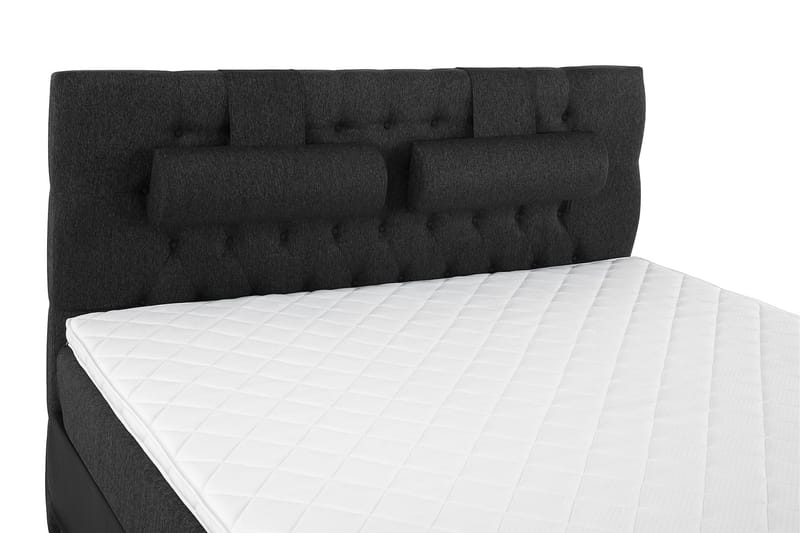 Lucky Komplett Sängpaket 160x200 Skum Diamant - Nackkudde Stor Svart/Grå/PU - Products - Möbler - Säng - Kontinentalsäng