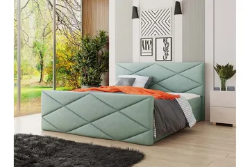 Milano Kontinentalsäng 180x200 cm med Sänggavel - Grön - Products - Möbler - Säng - Säng med förvaring