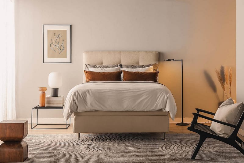 Oslo Lyx Kontinentalsäng Boucle 120x200 - Beige - Products - Möbler - Säng - Kontinentalsäng