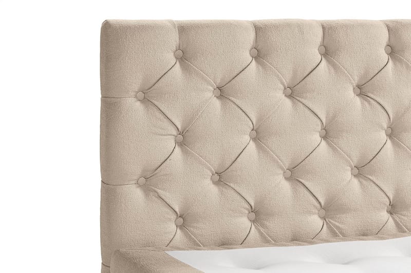 Oslo Lyx Sängpaket Boucle 140x200 Djuphäftad gavel - Beige - Products - Möbler - Säng - Kontinentalsäng