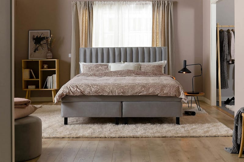Princess Kontinentalsäng 160x200cm - Ljusgrå/Sammet - Products - Möbler - Säng - Kontinentalsäng