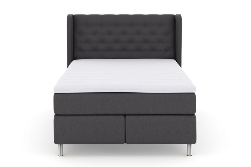 Select No 3 Komplett Sängpaket 140x200 Medium, Mörkgrå/Metall