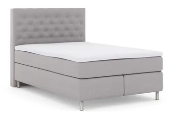Select No 3 Kontinentalsäng 140x200 Fast/Medium - Ljusgrå/Metall - Products - Möbler - Säng - Kontinentalsäng