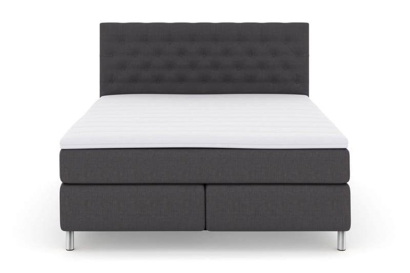Select No 3 Kontinentalsäng 180x200 Fast/Medium, Mörkgrå/Metall