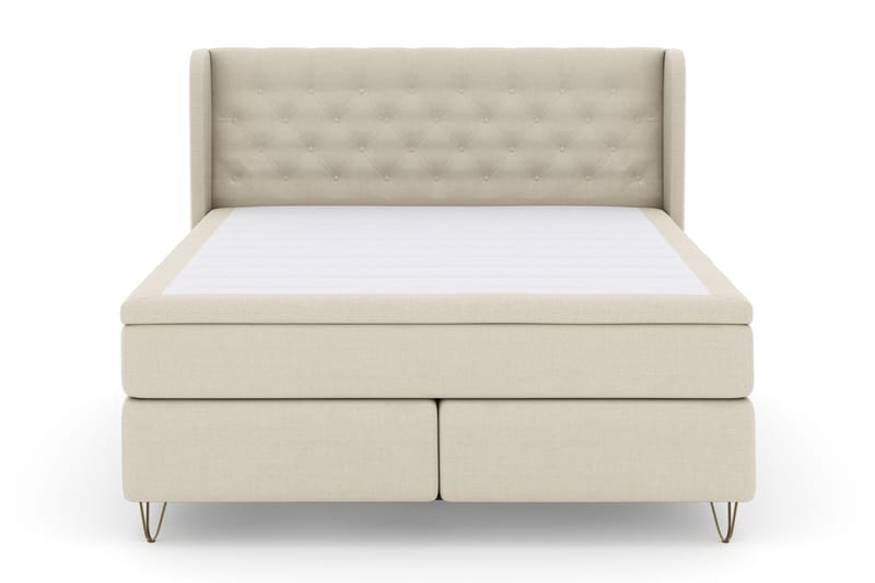 Select No 4 Komplett Sängpaket 180x200 Fast - Beige/Metall V-form - Products - Möbler - Säng - Kontinentalsäng
