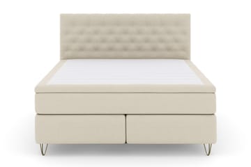 Select No 4 Kontinentalsäng 210x210 Fast - Beige/Metall V-Form - Products - Möbler - Säng - Kontinentalsäng