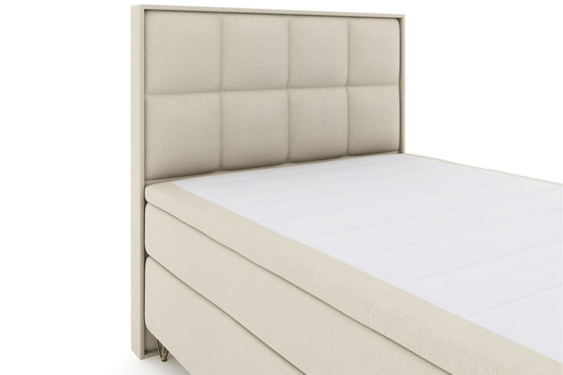 Select No 5 Komplett Sängpaket 140x200 Fast/Medium Latex - Beige/Metall V-form - Products - Möbler - Säng - Kontinentalsäng