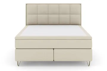 Select No 5 Komplett Sängpaket 180x200 Medium Latex - Beige/Metall V-form - Products - Möbler - Säng - Kontinentalsäng