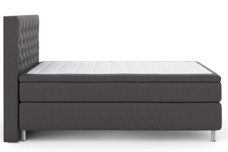 Select No 5 Kontinentalsäng 140x200 Fast Latex, Mörkgrå/Metall
