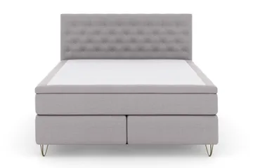 Select No 5 Kontinentalsäng 210x210 Fast Latex - Ljusgrå/Metall V-Form - Products - Möbler - Säng - Kontinentalsäng