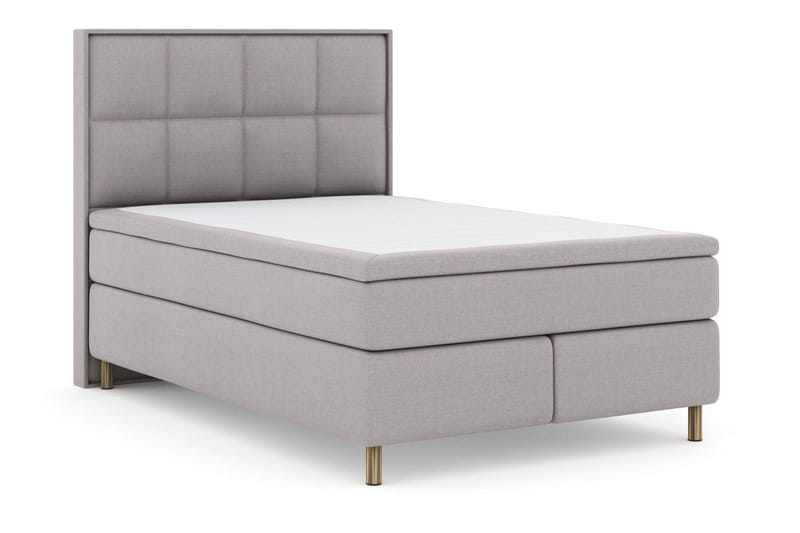 Select No 6 Komplett Sängpaket 140x200 Fast/Medium Watergel - Ljusgrå/Koppar - Products - Möbler - Säng - Kontinentalsäng
