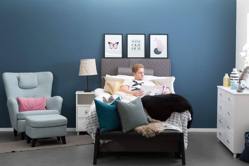 Sundborn Kontinentalsäng 120x200 Valbar - Grå - Products - Möbler - Säng - Enkelsäng