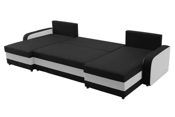 Alvared 4-sits Bäddsoffa med Dubbeldivan med Förvaring - Svart/Röd - Products - Möbler - Soffa - Bäddsoffa - U bäddsoffa