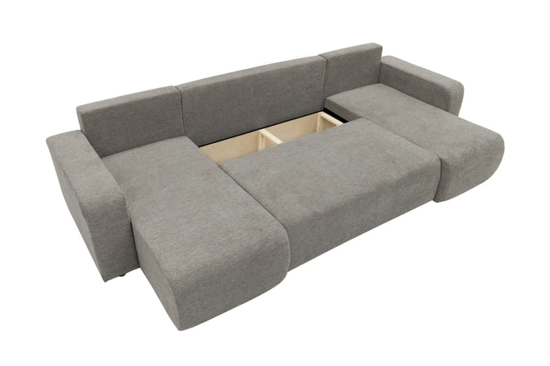 Barile Bäddsoffa Dubbeldivan 4-sits i Plysch - Grå - Products - Möbler - Soffa - Bäddsoffa - U bäddsoffa