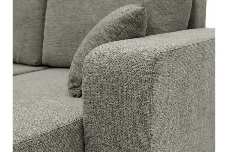 Barile Bäddsoffa Dubbeldivan 4-sits i Plysch - Grå - Products - Möbler - Soffa - Bäddsoffa - U bäddsoffa