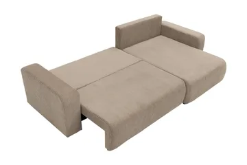 Barile Bäddsoffa med Divan 3-sits i Plysch - Vit - Products - Möbler - Soffa - Bäddsoffa - Bäddsoffa divan