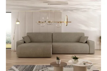 Barile Bäddsoffa med Divan 3-sits i Plysch - Brun - Products - Möbler - Soffa - Bäddsoffa - Bäddsoffa divan