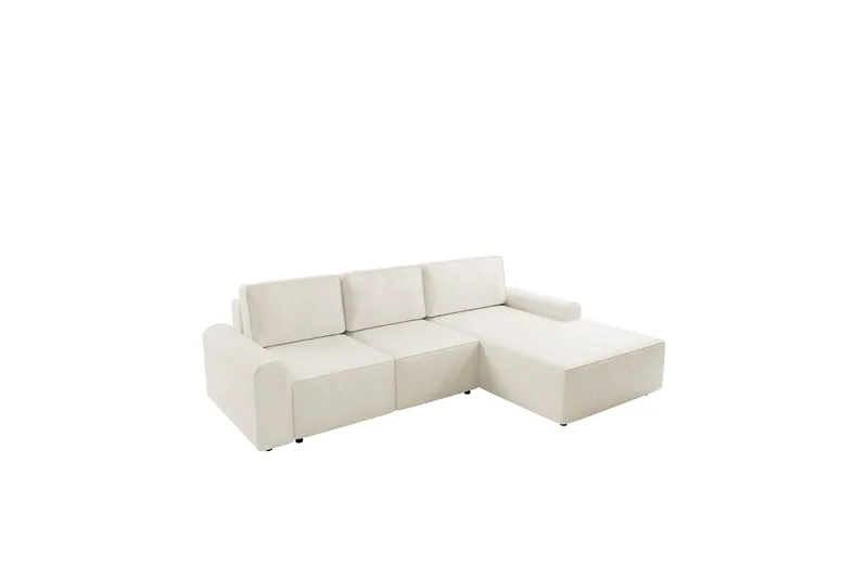 Bella Bäddsoffa med Divan 3-sits i Plysch, Beige