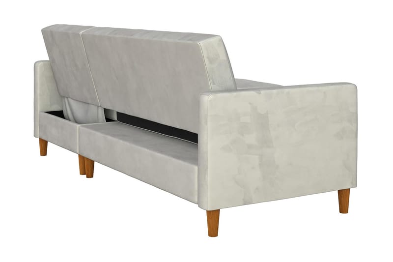 Celine 3-sits Divanbäddsoffa Sammet/Ljusgrå - Dorel Home - Products - Möbler - Soffa - Bäddsoffa - Bäddsoffa divan