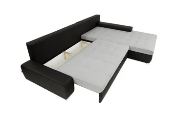 Cerys Bäddsoffa med Divan Vändbar - Svart - Products - Möbler - Soffa - Bäddsoffa - Bäddsoffa längsbäddad