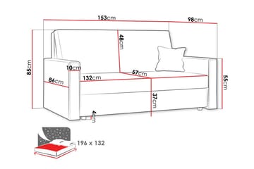 Denegal 2-sits liten bäddsoffa i Manchester - Blå - Products - Möbler - Soffa - Bäddsoffa - 2 sits bäddsoffa