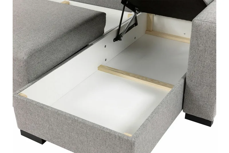 Denegal 3-sits Hörnbäddsoffa - Grå - Products - Möbler - Soffa - Bäddsoffa - Hörnbäddsoffa