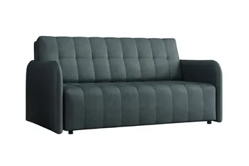 Denegal liten 3-sits Bäddsoffa Framåtbäddad i Plysch - Mörkgrå - Products - Möbler - Soffa - Bäddsoffa - 3 sits bäddsoffa