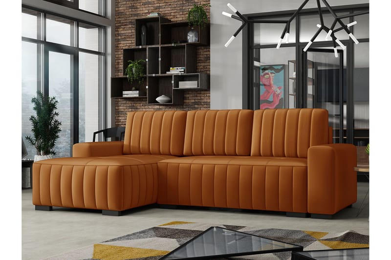 Esher 4-sits Bäddsoffa Vänster - Brun - Products - Möbler - Soffa - Bäddsoffa - Bäddsoffa divan