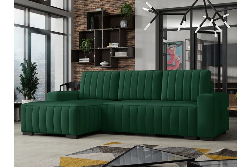 Esher 4-sits Bäddsoffa Vänster - Grön - Products - Möbler - Soffa - Bäddsoffa - Bäddsoffa divan