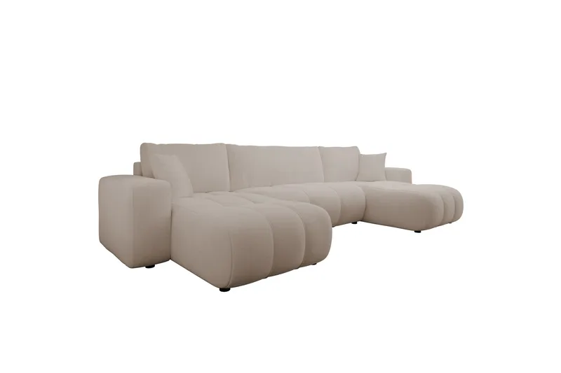 Flo Bäddsoffa Dubbeldivan 4-sits i Plysch, Beige