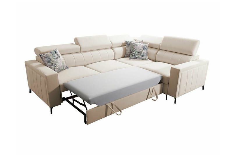 Galbally 3-sits Hörnbäddsoffa Ljusgrå - Products - Möbler - Soffa - Bäddsoffa - Hörnbäddsoffa