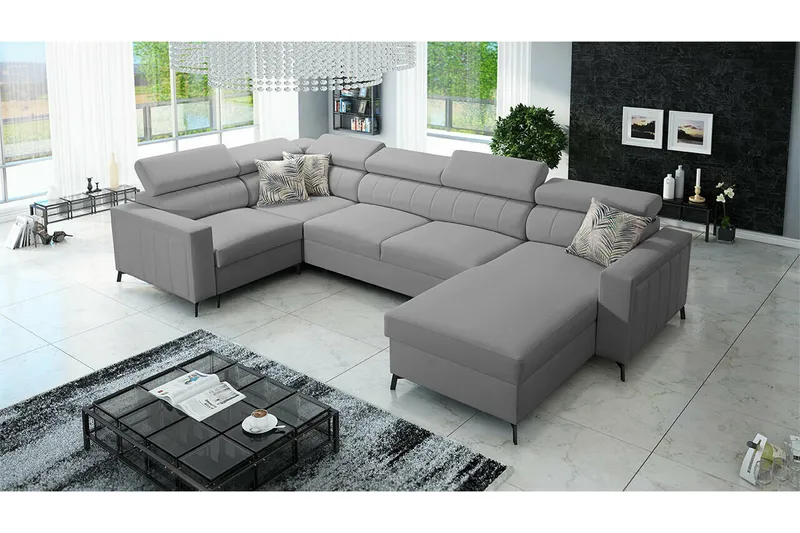 Galbally 4-sits Hörnbäddsoffa Light grey - Products - Möbler - Soffa - Bäddsoffa - Hörnbäddsoffa