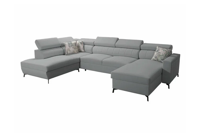 Galbally 5-sits Hörnbäddsoffa Ljusgrå