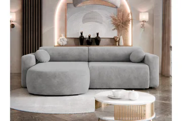 Hanish Bäddsoffa med Divan 3-sits - Grå - Products - Möbler - Soffa - Bäddsoffa - Bäddsoffa divan