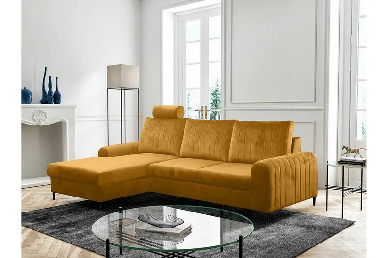 Kintore 3-sits Hörnbäddsoffa Yellow - Products - Möbler - Soffa - Bäddsoffa - Hörnbäddsoffa